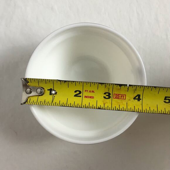 Krystallo Set of 2 Small White Milk Glass Bowls With Red Rose Accent Bands - Picture 5 of 6